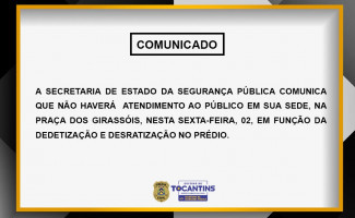 COMUNICADO DEDETIZAÇÃO