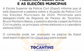 Palestra Policia Civil e as Eleições Municipais de 2020