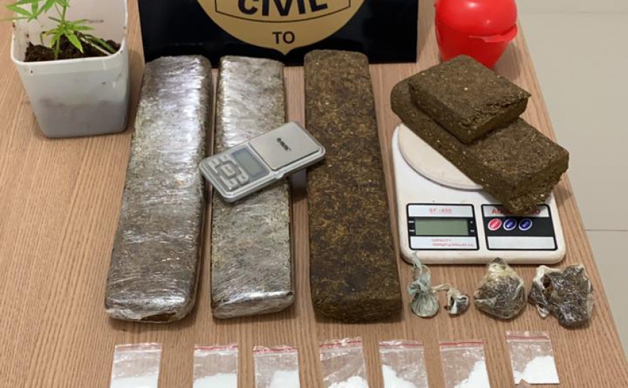 Polícia Civil apreendeu mais de três quilos de drogas em Araguaína nesta sexta-feira, 29