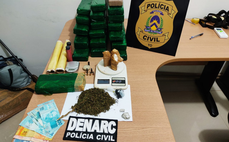 Em Araguaína, Divisão de Narcóticos da Polícia Civil apreende grande quantidade de drogas e prende quatro traficantes