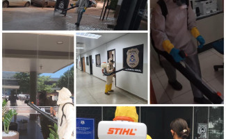 Na prevenção à Covid-19, Segurança Pública do Tocantins dá sequência em plano de sanitização em suas unidades da Capital e do interior
