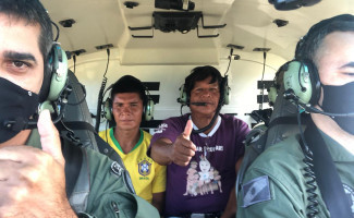 Indígena Karajá desaparecido há três dias na Ilha do Bananal é resgatado pela aeronave da Segurança Pública