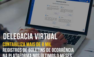 Delegacia Virtual contabiliza mais de 8 mil registros de Boletins de Ocorrência na plataforma nos últimos 3 meses