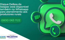 Governo do Tocantins disponibiliza "Disque Defesa” no WhatsApp para atendimento aos produtores rurais