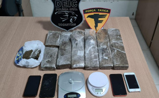 Em Gurupi, Forças de Segurança apreendem mais de 7kg de drogas e prendem dois suspeitos por tráfico  