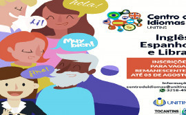 Centro de Idiomas da Unitins abre inscrições para preenchimento de vagas remanescentes