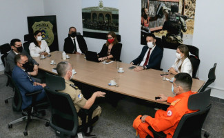 Forças de segurança e representantes do Ministério da Justiça se reúnem na Cidade da Polícia, em Palmas
