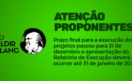 Prorrogado prazo final para execução e prestação de contas dos projetos apoiados pelos editais da Lei Aldir Blanc