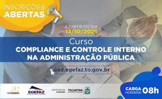 Curso Compliance e controle interno na administração pública começará dia 18 de outubro