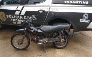Motocicleta furtada em Porto Nacional é recuperada pela Polícia Civil em Paraíso do Tocantins
