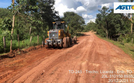 Ageto realiza manutenção em trecho da TO-110 em Lizarda