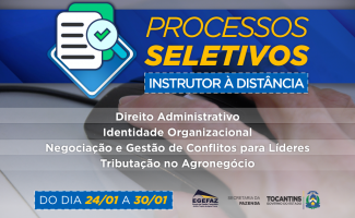 Egefaz abre processo seletivo para contratação de instrutores à distância 