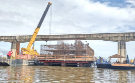 Construção de ponte sobre o rio Tocantins em Porto Nacional segue em ritmo acelerado