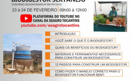 Governo do Tocantins realiza live sobre capacitação para construção de Biodigestor Sertanejo