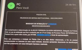 Polícia Civil do Tocantins alerta para o golpe do falso email com intimação da instituição 