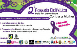 Governo do Tocantins realiza passeio ciclístico pelo fim da violência contra a mulher