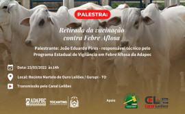 Adapec realiza palestra sobre a retirada da vacinação contra a aftosa em Gurupi