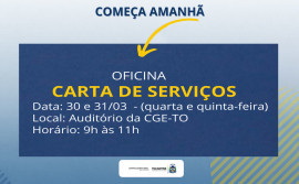 Governo do Tocantins dá início a oficinas sobre elaboração da Carta de Serviços ao Usuário dos Serviços Públicos