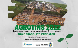 Governo do Tocantins prorroga prazo para cadastro de expositores na Agrotins 2022