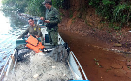 Ação de fiscalização do Naturatins e da Polícia Ambiental de Caseara recolhe 600 metros de redes de rios do Cantão