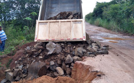 Governo do Tocantins avança nos trabalhos de recuperação de erosão na TO-164, que liga Bernardo Sayão a Arapoema