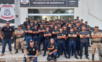 Policiais Civis da 8ª Delegacia Regional de Dianópolis ministram palestra a alunos-soldados do Curso de Formação da Polícia Militar   
