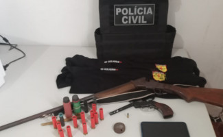 Em ação em Palmeirópolis, Polícia Civil apreende duas armas de fogo e dezenas de munições