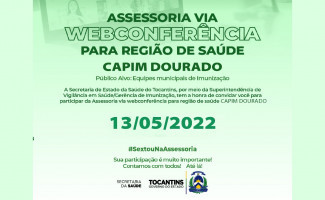 Webconferência sobre imunização será realizada para municípios da região de Saúde Capim Dourado