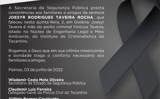 Nota de Pesar - Joesy Rodrigues Taveira Rocha