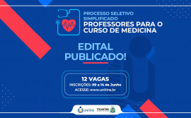 Unitins lança edital de seleção com 12 vagas para professores para o curso de Medicina
