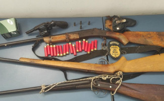 Em Paranã, Polícia Civil prende homem por posse irregular de armas de fogo e apreende várias espingardas e munições 