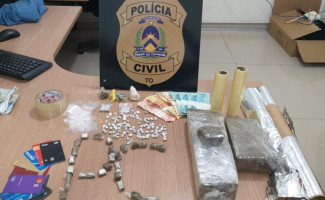 Em Araguaína, Polícia Civil prende casal suspeito por tráfico de drogas e apreende mais de 2kg de entorpecentes 