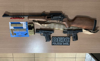 Homem é preso pela Polícia Civil por posse de armas de fogo e munições no interior do Estado