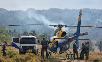 Ciopaer/TO presta apoio a brigadistas paraenses no combate a incêndio florestal na Serra das Andorinhas