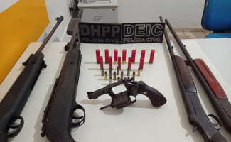  Homem é preso com armas de fogo e munições durante ação da Polícia Civil em São Valério