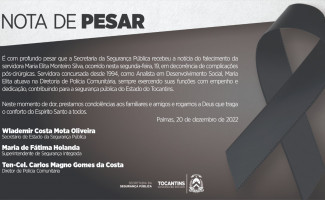Nota de Pesar - Maria Elita Monteiro Silva