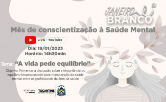 SES-TO promove live sobre cuidado com a saúde mental