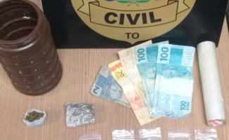 Polícia Civil prende homem por tráfico e apreende várias porções de drogas em Araguaína   