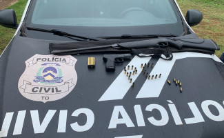 Em Ananás, Polícia Civil realiza mais uma etapa da operação Átria, prende homens por violência doméstica e apreende armas de fogo    