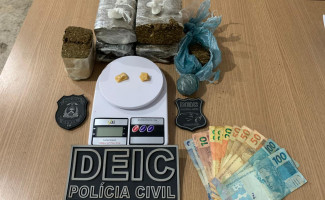Em Paraíso, Polícia Civil deflagra operação de combate à criminalidade, prende três traficantes e apreende mais de 2kg de drogas