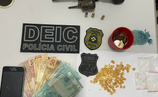 Em mais uma fase da Operação Hórus, Polícia Civil prende duas pessoas por tráfico de drogas e posse ilegal de arma de fogo