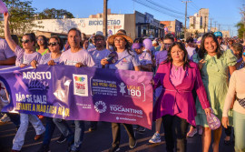 Agosto Lilás: Secretaria de Estado da Mulher promove caminhada de conscientização e combate à violência contra a mulher em Araguaína