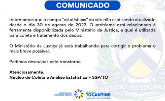 COMUNICADO - Plataforma de Estatísticas