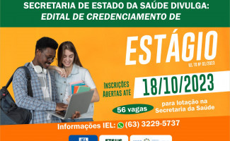 SES-TO publica edital de credenciamento de estudantes para realização de estágio 