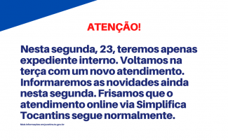 Nota oficial sobre novo atendimento na Jucetins
