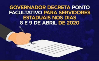 Governador decreta ponto facultativo nos dias 8 e 9; Atendimento volta na segunda