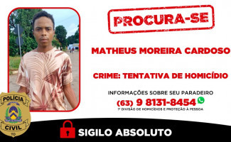 Operação Paz: Polícia Civil procura membro de facção criminosa investigado por tentativa de homicídio ocorrido na Capital