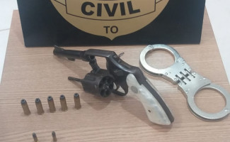 Polícia Civil prende traficante suspeito de integrar organização criminosa e apreende arma de fogo em Araguaína   