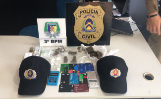 Polícias Civil e Militar apreendem várias porções de drogas e prendem traficante em Pedro Afonso