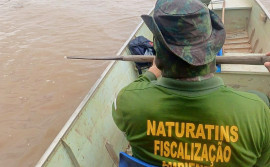 Naturatins recolhe 1,8 mil metros de redes de pesca e um animal silvestre durante Operação Piracema
